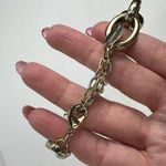 Coldwater Creek  Goldtone Necklace & Bracelet Chunky Linked Statement Rhinestone Photo 4