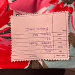 Denim And Co Womens Pullup Pants‎ Size XL Beach Sea Floral Print Cotton Wide Leg Red Photo 11