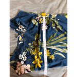 Lulus NWOT Large Remarkable Entrance Navy Blue Floral Print Satin Midi Dress Photo 6