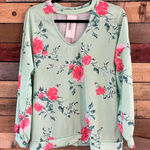 1.4.3. Story by Line Up  Mint Floral Top‎ Size Medium Photo 0