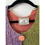 Jackie Loves John Funky VTG Colorblock Wool Blend Cardigan Sweater Size Medium Pink Photo 5