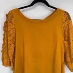 Anthropologie Top Womens S Marigold Yellow Cotton Crochet Sleeves Boho Country Photo 1