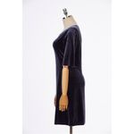 Osklen Navy Blue Elegant Velvet Mini Dress Size Medium Photo 2