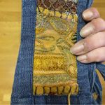 Denim Patchwork Hippie Coastal Cowgirl Boho Chic Triple Tie Sash Belt On… Blue Photo 3