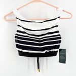 Ralph Lauren Lauren Bikini Top SZ6 NWT Black Gradient Stripe Underwire High Neck Photo 2