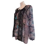 Anthropologie  Meadow Rue Giada Long Sleeve Crochet Detail Blouse Size L Photo 1