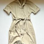 Kenneth Cole  Beige Tie Waist Short Sleeve Button Down Dress Size Small Photo 0