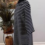 Talbots  Women Shift Strip dress Size L 3/4 Sleeve 1/4 Zipper Back Collared Photo 6