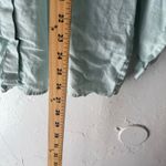 L.L.Bean  Size Large 100% Linen Blue Cottage Peasant Button Long Sleeve Blouse Photo 7