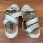 Michael Kors MICHAEL Light Gold Metallic Leather Strappy High Heel Sandals Sz 6 Photo 3