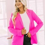 These Three Boutique Tinsley Blazer- Hot Pink Photo 2