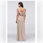 David's Bridal David’s Bridal Iris Long Mesh Dress with Cowl Back Detail Lavender Purple Maxi 4 Photo 1