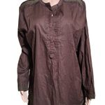 Cute Options  brown long sleeve henley boho top 1X & 3X
 Photo 1