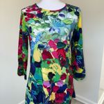 Vermont Country Store Tunic S Floral Watercolor Print Asymmetrical Hem Artsy Multiple Photo 0