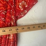 Floral Blooming Red Boho Maxi Dress XXL Empire Waist Button V Photo 5