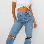 Pretty Little Thing NWT Petite Mid Blue Wash Jeans Photo 0