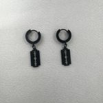 Razor Blade Shape Dangle Drop Earrings for Men Women Punk Hip Hop Unisex Style Black Photo 1