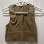 Beige Vneck Halter Crop Top Tan Size L Photo 0