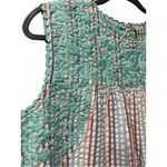 Sister Mary Madeline Cotton Stripe Seersucker Embroidered House Dress Medium Blue Photo 2