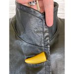 Worthington 90s Butter Soft Black Leather Car Coat, Gold Claw button size Medium Photo 10