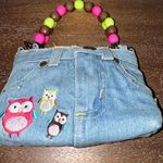 Bootie Bags Owl Denim Print Bead Mini Bag Photo 0