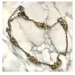 Ann Taylor gold tone and blue rhinestone necklace Photo 7