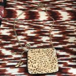 Betsey Johnson Metallic Leopard Animal Print Faux Fur Velvet Crossbody Gold Chain Strap Bag Purse Photo 0
