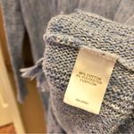 J Jill Fringe Knit Button Back Marled Tunic Sweater Blue Medium Photo 6