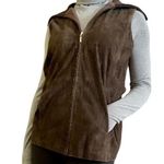 Saks 5th Avenue Vtg Saks Fifth Avenue Real Clothes Brown Suede Leather Merino Wool Sweater Vest Photo 0
