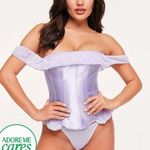 Adore Me Whimsical Fairy Purple Lilac Satin Off The Shoulder Corset M NWT Photo 1
