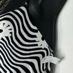 Bershka cross back floral satin slip dress in black white size XS NWT Photo 10