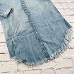 Lucky Brand Dress XS Light Wash Pear Snap Button Down Frayed Hem Western Denim Photo 4