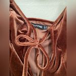 Pretty Little Thing  Brown V Neck Velour Corset Cocktail Dress, Size 8 Photo 1