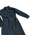 Pistola  Amira Denim Midi Dress Vioght Black High Slit Long Sleeve Size Small NWT Photo 5