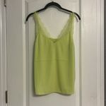 EXPRESS NWT Satin Lace Strap V-Neck Downtown Cami Top XS Lemon Yellow Shirt Photo 2