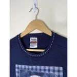 Jerzees Sweatshirt Snowman Applique Women Size Large Navy Blue Embroidered Photo 2