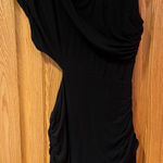 Bebe  Women’s Black Side Cut-Out Ruched Stretchy Drape‎ Bodycon Dress Size Small Photo 0