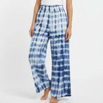 Anthropologie CLOTH & STONE ANTHRO Tie Dye Wide Leg Pant Blue White Pull On Boho Photo 2