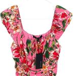 19 Cooper  Bodycon Ruched‎ Puff Sleeve Pink Floral Mini Dress. Size Small NWT Photo 1