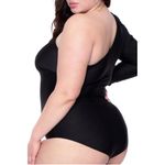 Nordstrom Curvy Sense Malia Cut-Out Bodysuit Onesie Black Photo 3