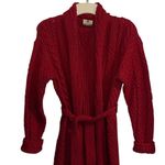 Carraig donn Women’s Ireland Merino Wool Red Cable Knit Cardigan Sweater Size XL Photo 1