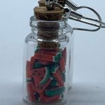 NEW Watermelon slices in mason jar fashion earrings Photo 10