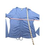 & Other Stories & Other Stories ruched fitted drawstring neck gatherd long sleeve blue top Large Photo 1