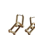 GOLD PLATED CHAIN LINK EARRINGS‎ (NEW) Photo 1