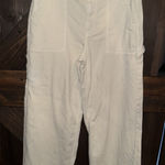 American Eagle AE Women's 14 Super High Rise Baggy Wide Leg Pant Stretch Cream Photo 0