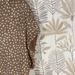 Monday Fun Women's Blouse Medium Brown White Polka Dot V Photo 3