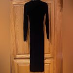 ZARA Cut Out High Neck Long Sleeve Bodycon Maxi Dress in Black Size Small Photo 6