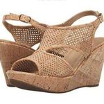 NEW VANELI Eleni Natural Cork Wedge Sandals Gold Buckle Open Toe Heels Size 11M Tan Photo 0