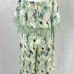 Foxiedox New Lace Ruffle Printed Cropped Strapless Jumpsuit Green Petite Size XS Photo 12