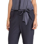 Free People Gray Angelica Beaded Belted Silky Jumpsuit Romper Pantsuit Photo 0